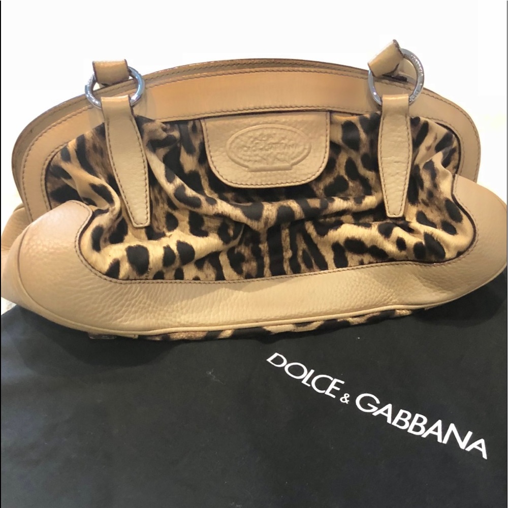 Dolce & Gabbana Leather & Leopard Handbag